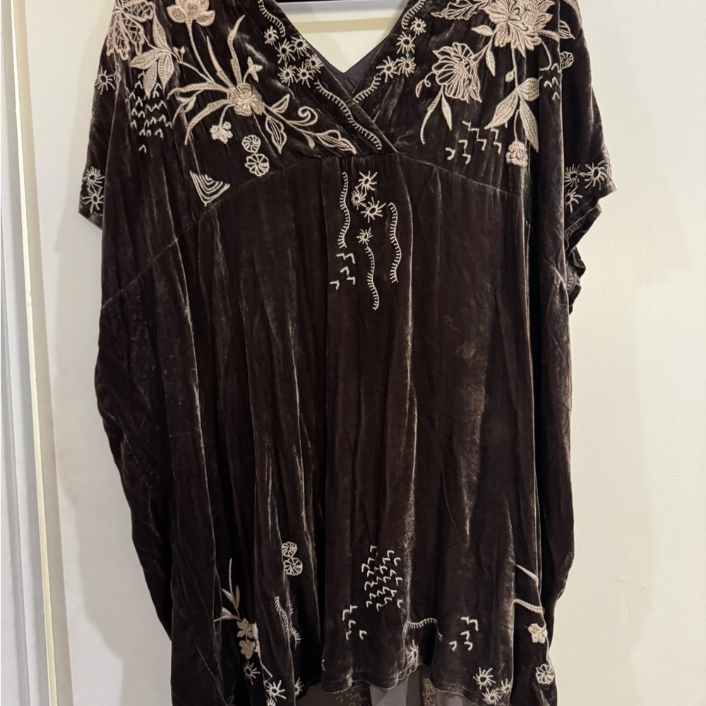 Johnny Was Chocolate Velvet Tunic Dress